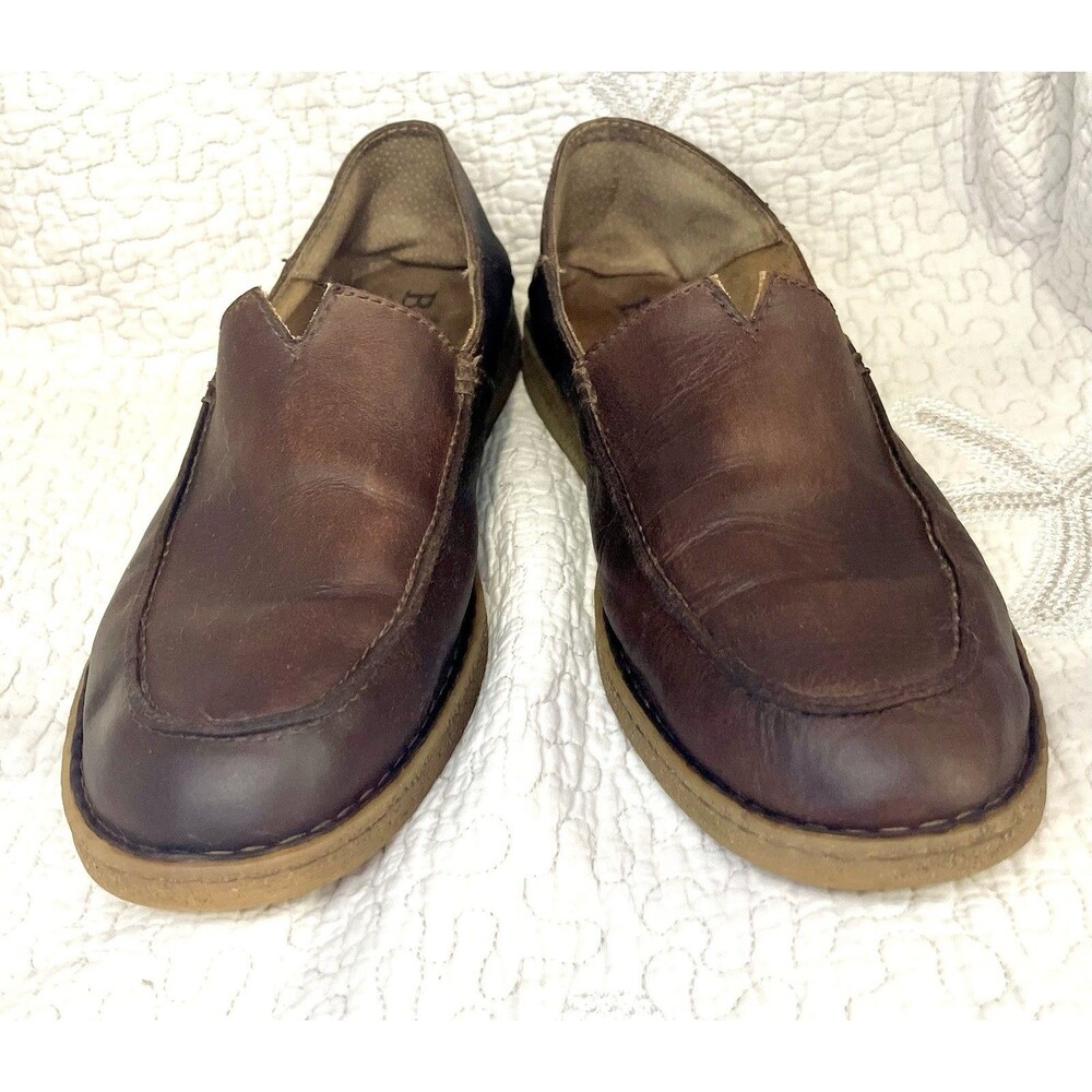 Born Samuel Mens Slip On Size 11.5 Brown Leather Venetian Loafer BM0000337